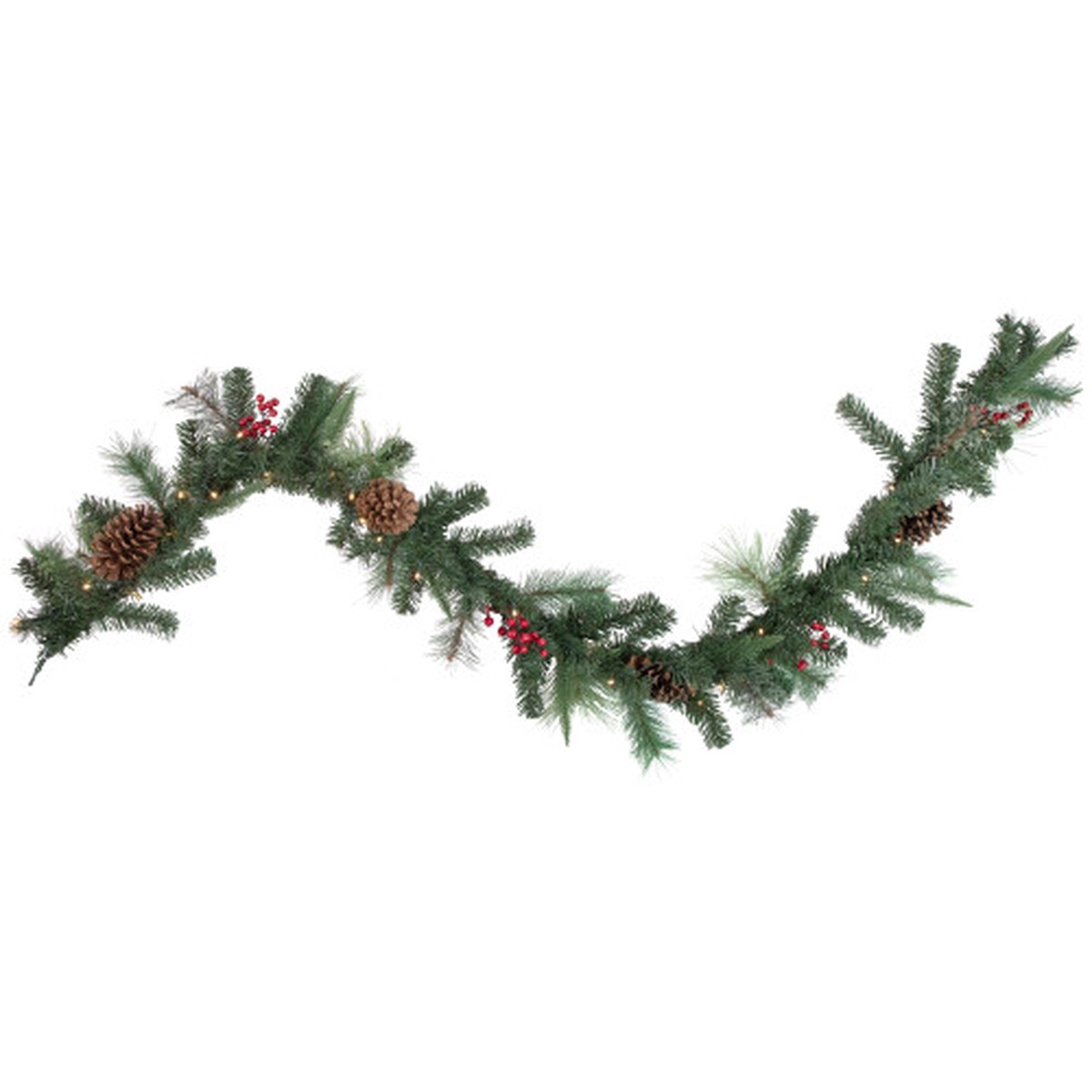 Pre-Lit Battery Operated Artificial Christmas Garland - 6' x 9" - LED Cool White Lights
