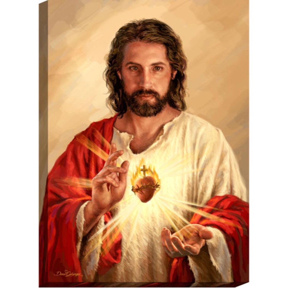 Scared Heart of Jesus Canvas Wall Art – 10″ x 14″