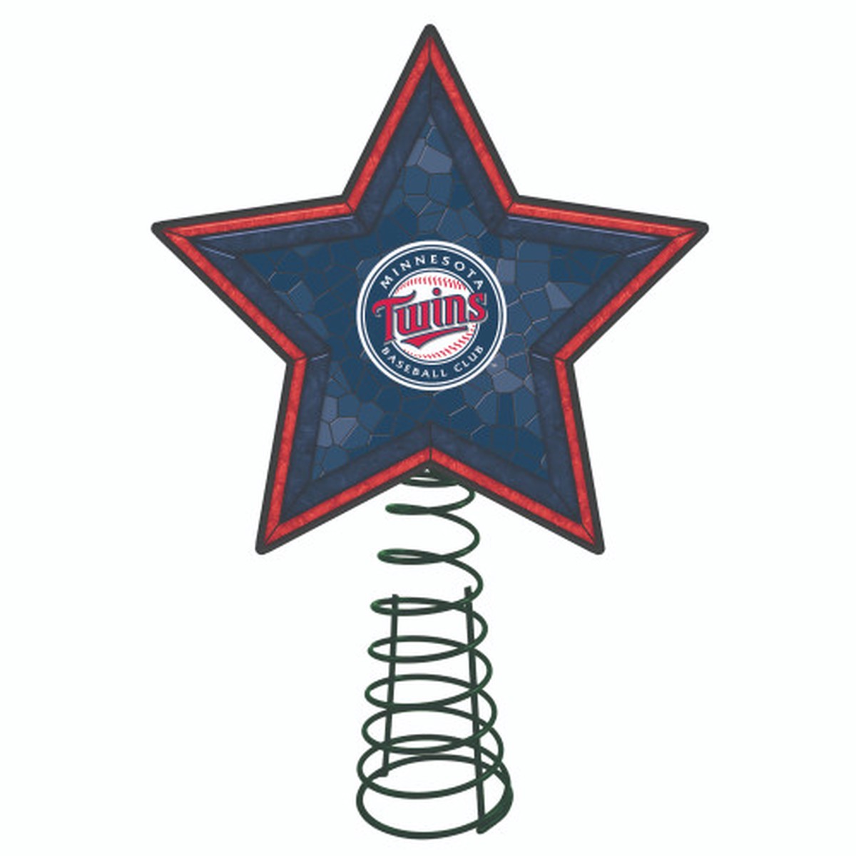 10″ Lighted Blue and Red Star MLB Minnesota Twins Christmas Tree Topper