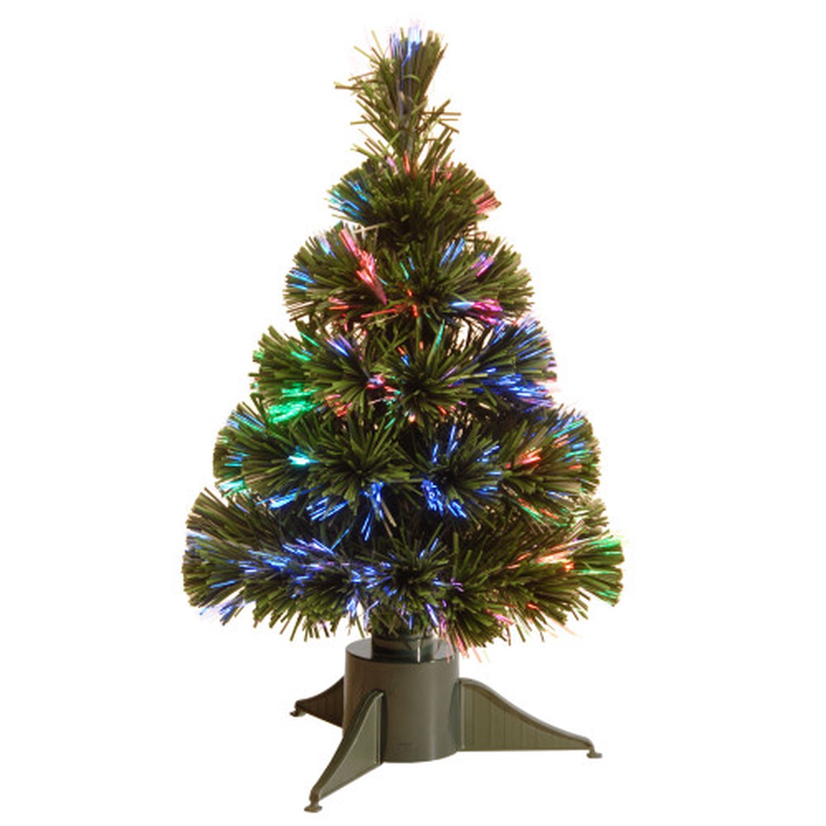 18" Pre-Lit Ice Artificial Fiber Optic Christmas Tree, Multicolor LED Lights
