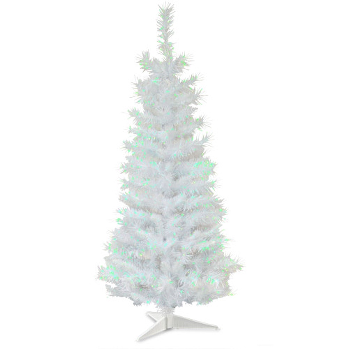 3′ Iridescent White Pine Tinsel Artificial Christmas Tree, Unlit