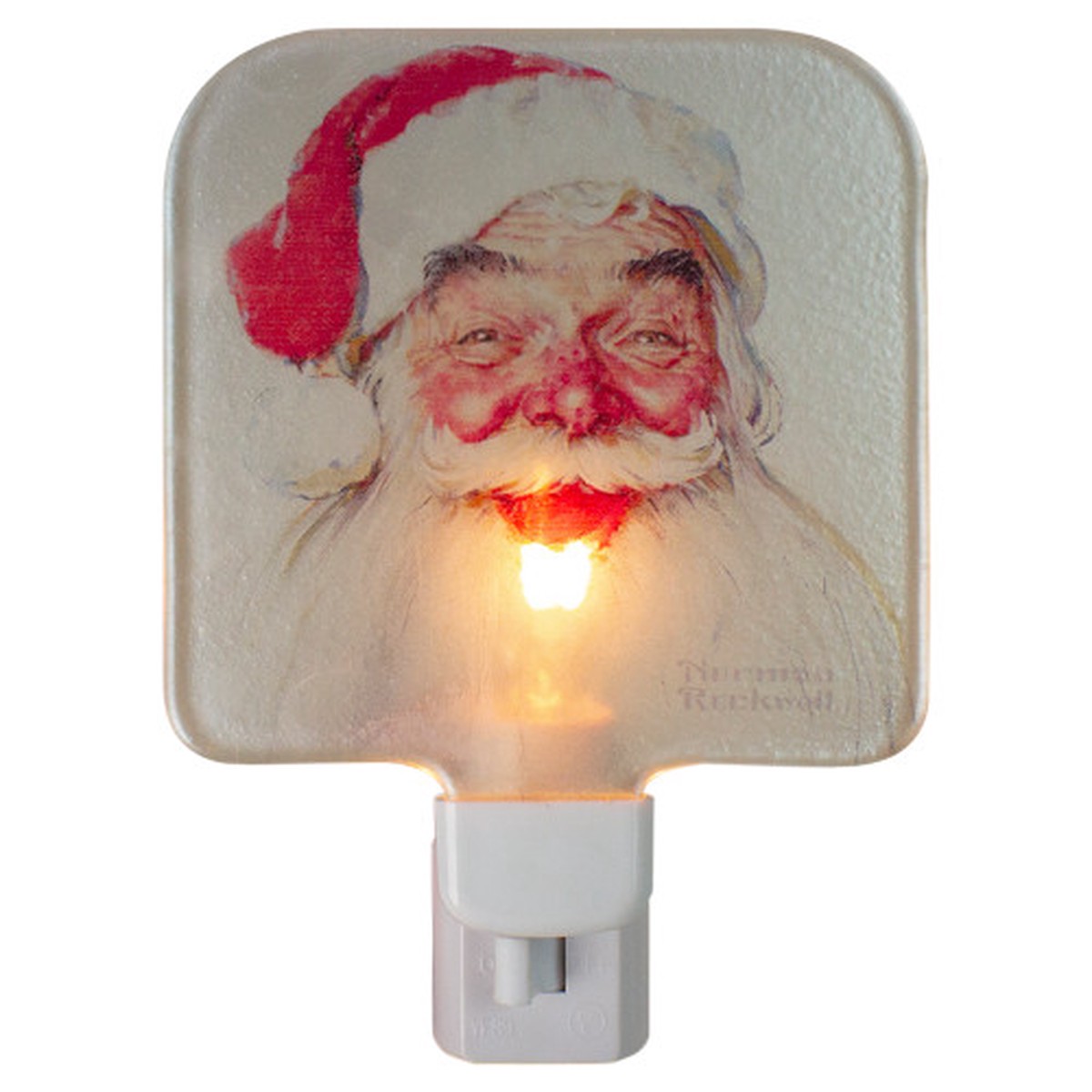 4" Norman Rockwell 'Santa Claus' Glass Christmas Night Light