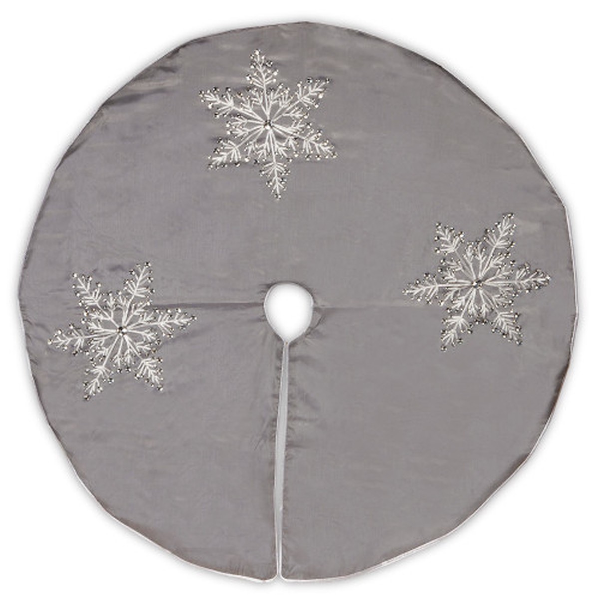 42" Snowflake Embroidered Christmas Tree Skirt