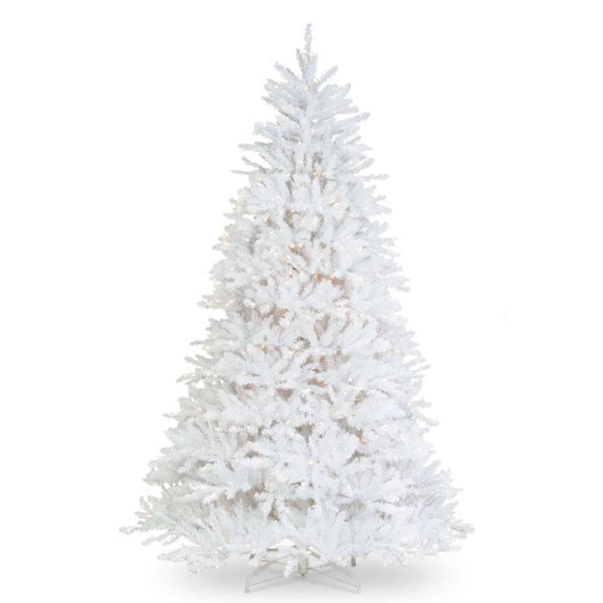 6.5' Pre-Lit White Dunhill Fir Artificial Christmas Tree, Clear Lights