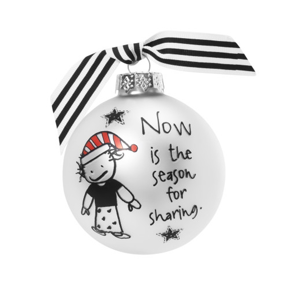 “Now Is The Season for Sharing”Glass Christmas Ball Ornament 2.75” (70mm)