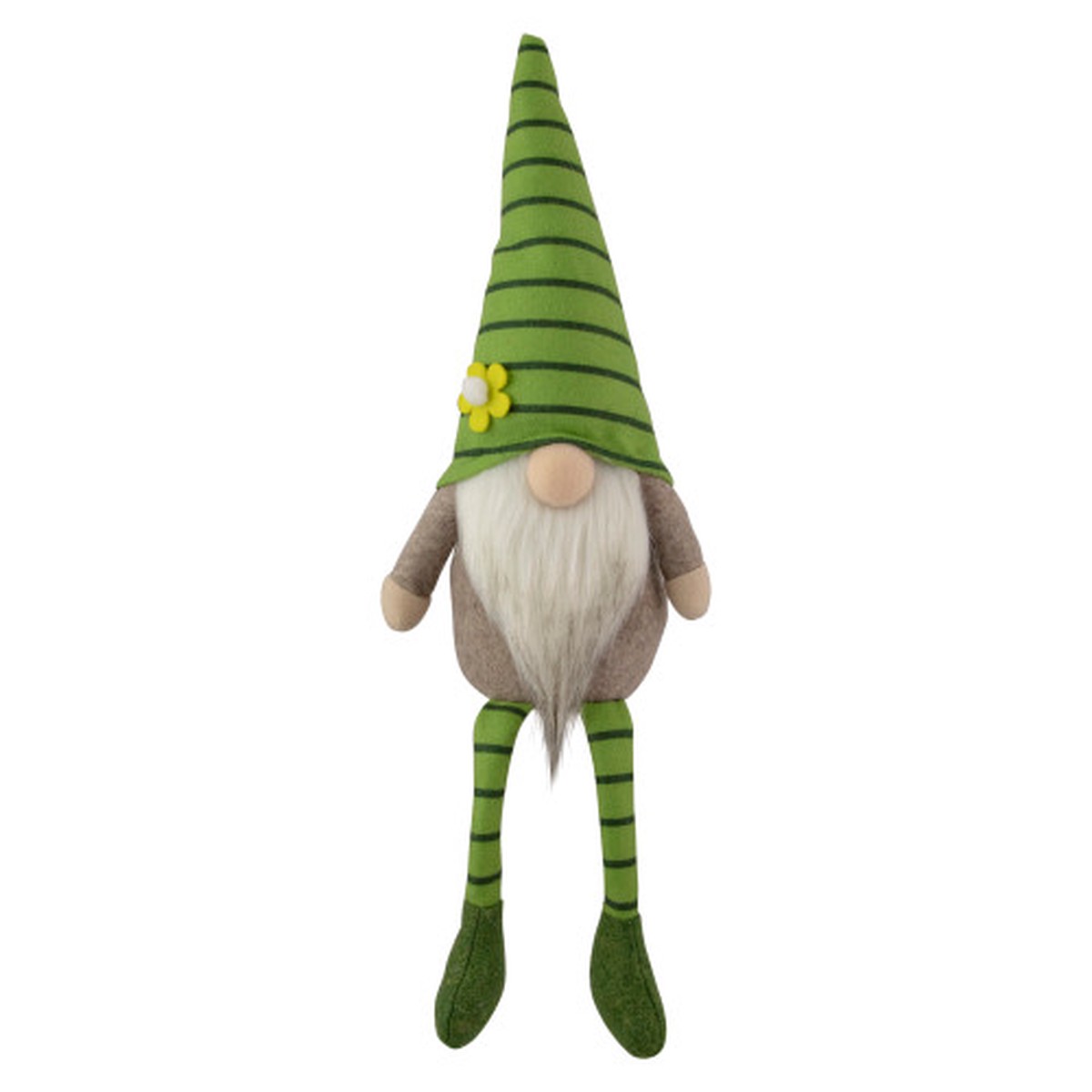 Striped Gnome with Crossed Legs – 16″ – Green