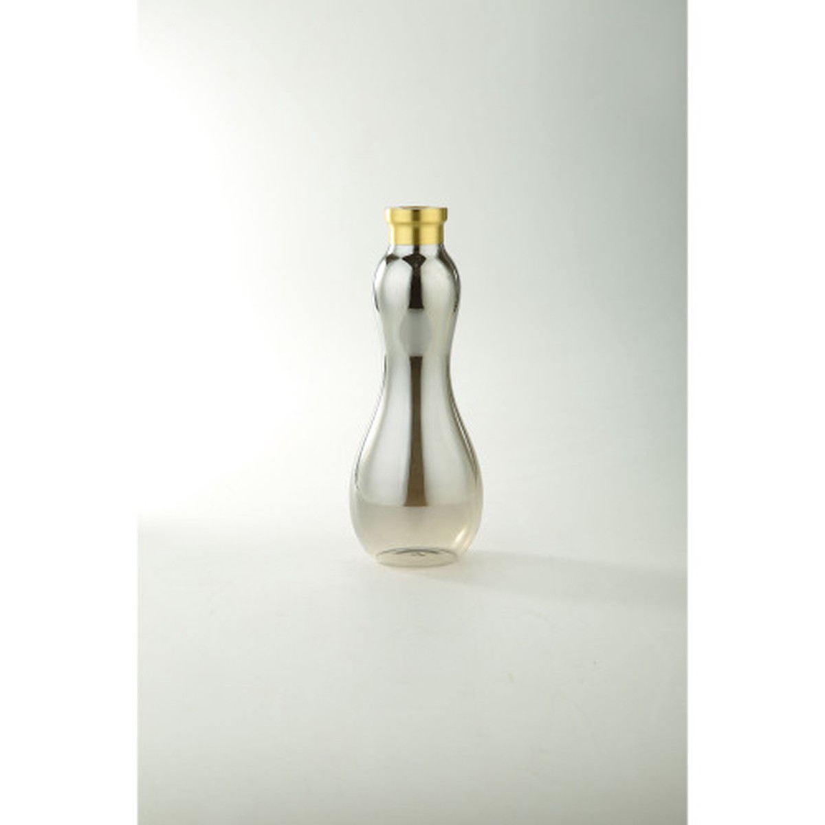 10″ Gold Round Base Hand Blown Glass Vase