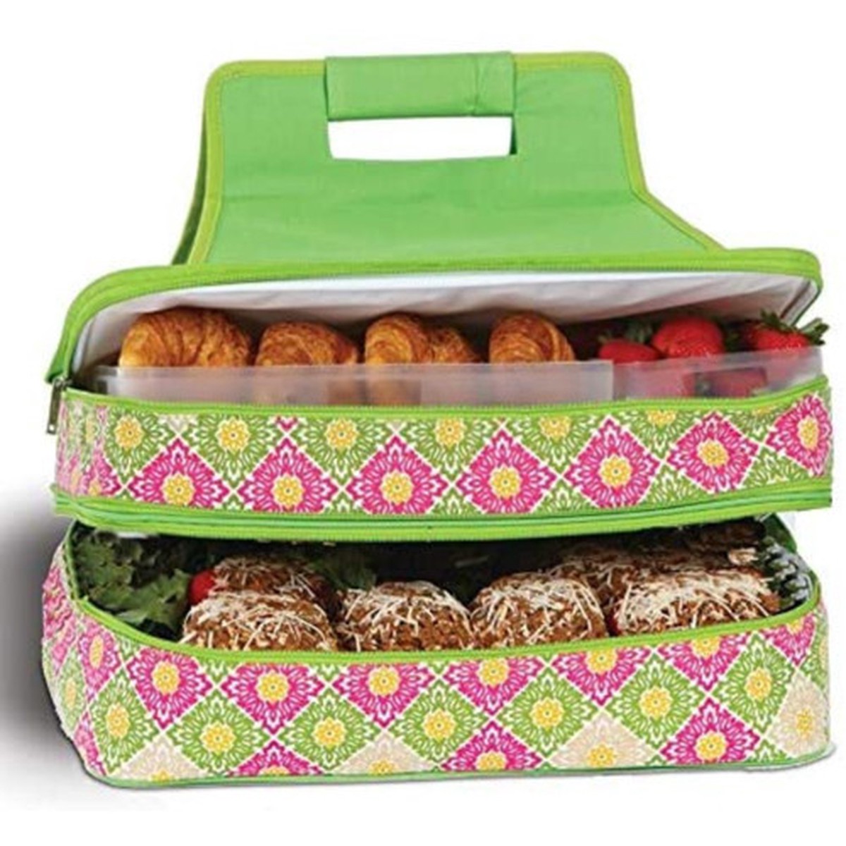 18″ Green Contemporary Hot and Cold Food Carrier