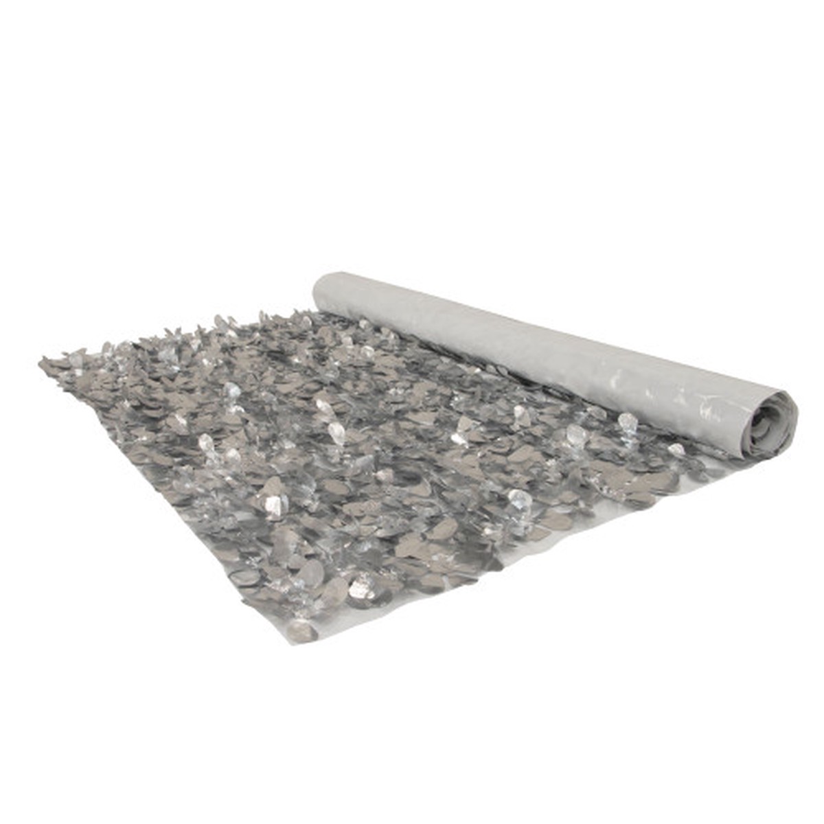 180″ Silver and White Contemporary Decorative Embossed Floral Sheeting