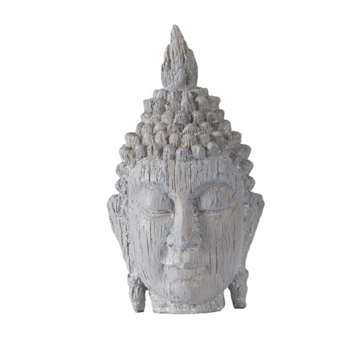 7.75″ Gray Distressed Small Meditating Buddha Head Sculpture