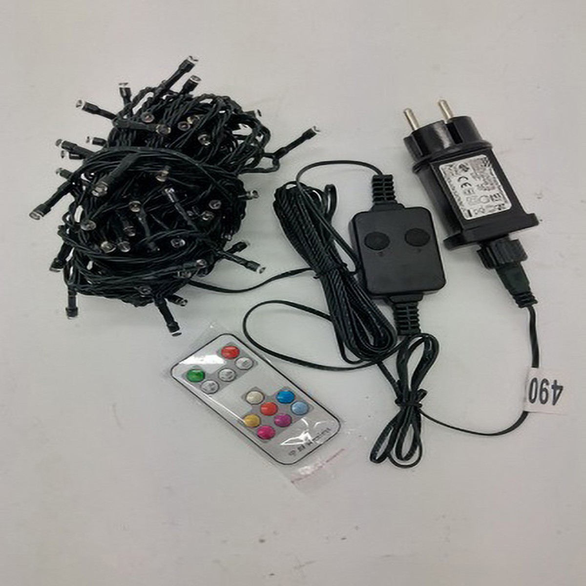 RGB LED Multi-Function Christmas String Lights with Remote - 32.5ft Black Wire - 100ct