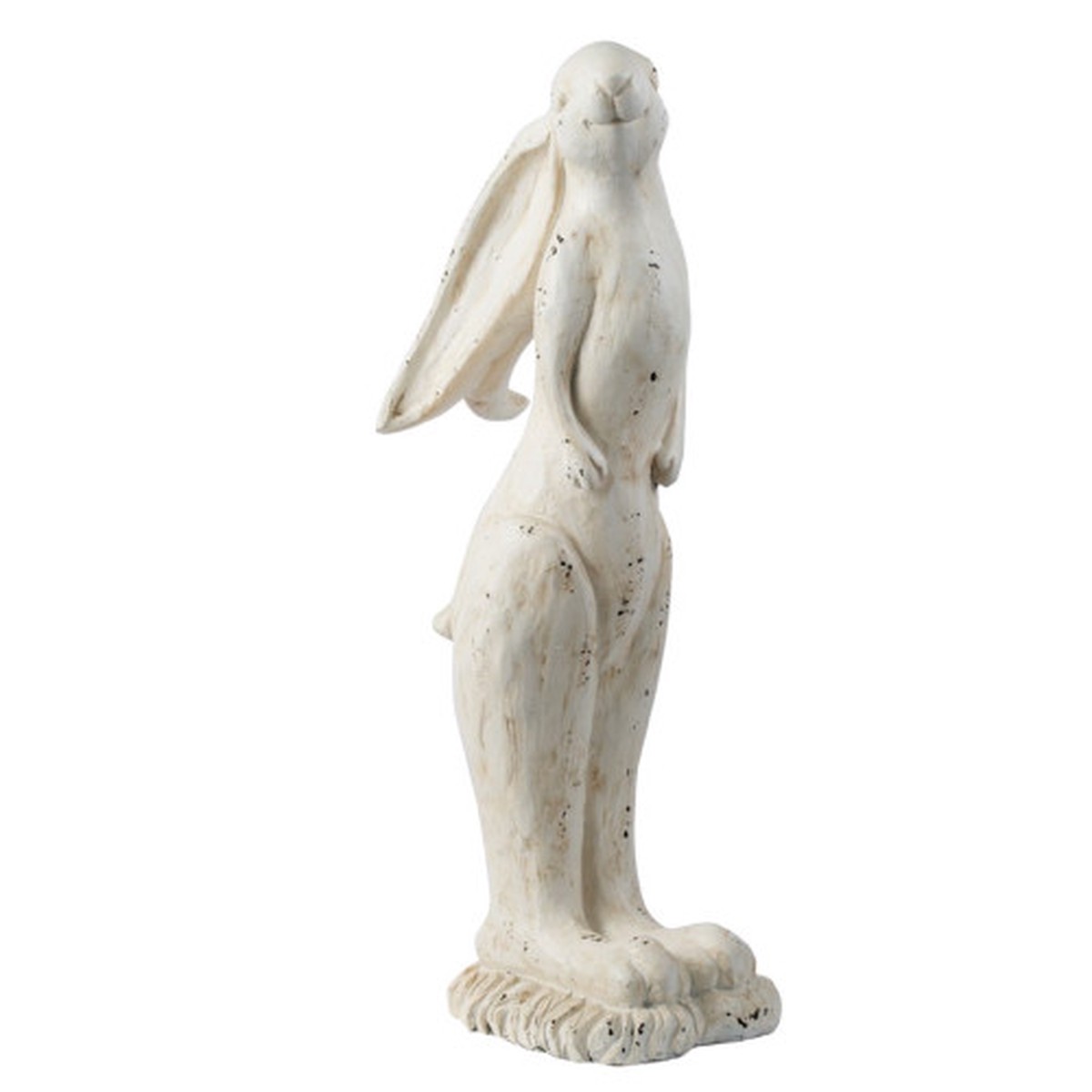 Weathered Vintage Style Large Rabbit Outdoor Garden Statue – 28.25″ – Cream White