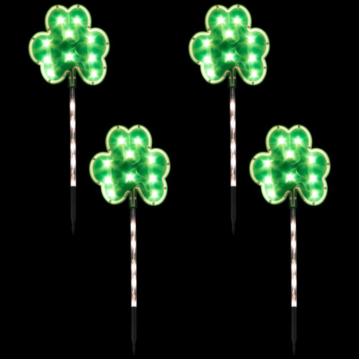 28.75″ Lighted Shamrock St. Patrick’s Day Outdoor Pathway Markers – Set of 4