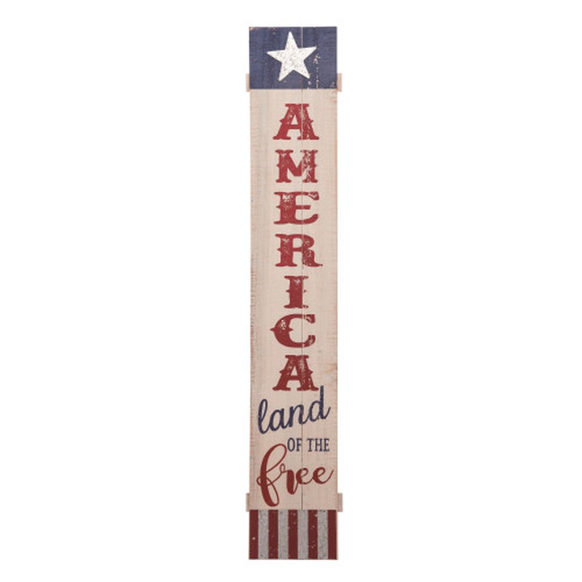 47 Inch “America Land of the Free” Fourth of July Porch Board Sign Decoration