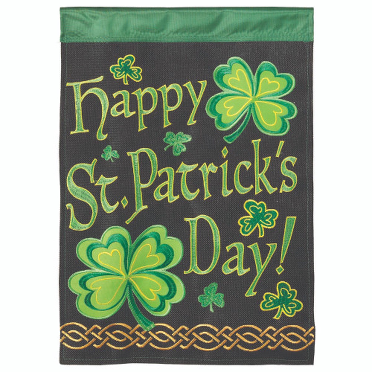 Double Applique Happy St. Patrick’s Day Outdoor Garden Flag 18″ x 13″
