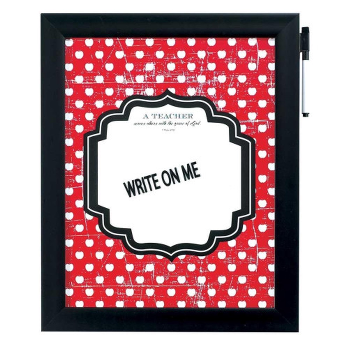 Write On and Wipe Off Framed Wall Board with Black Marker – 11″ x 14″