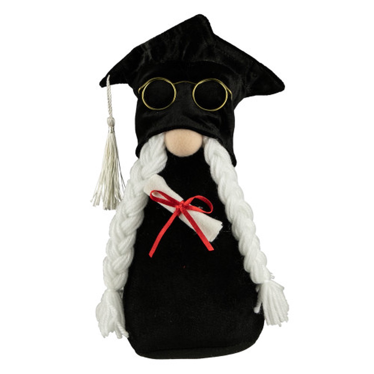 10.5″ Graduation Day Girl Gnome in Black Cap and Gown