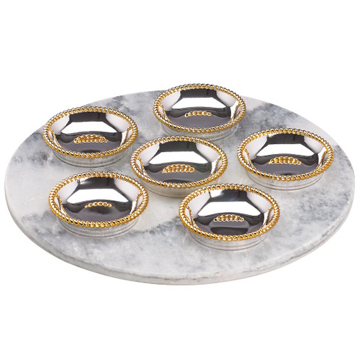 12.25″ Metallic Gold and Gray Kitchen Accessories and Gift Collections Roseland Seder Plate