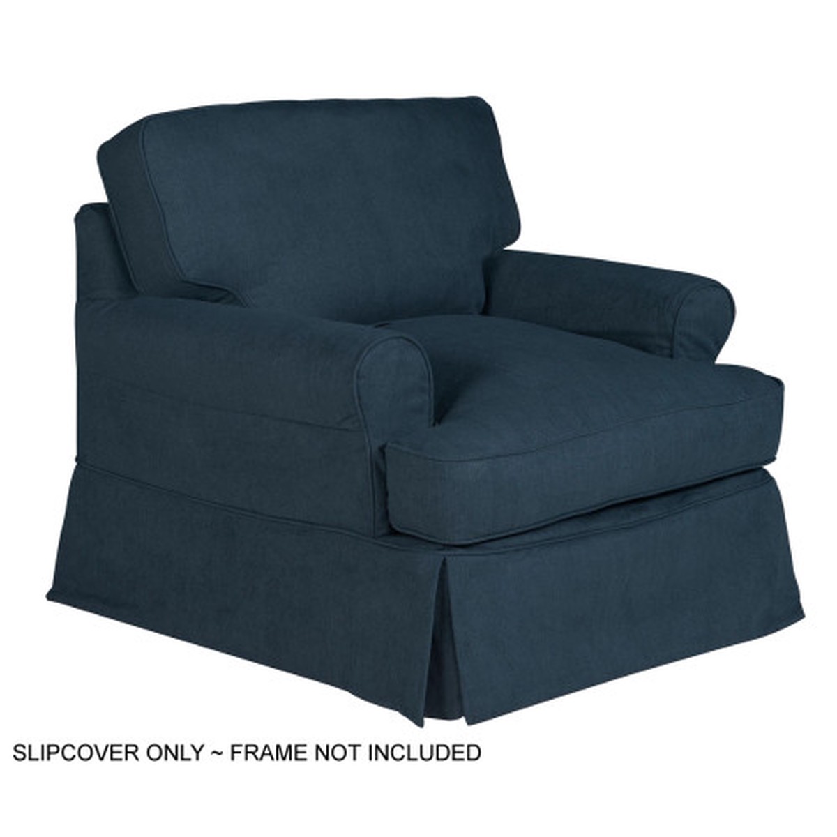 Sunset Trading Horizon T-Cushion Chair Slipcover Performance Fabric Navy Blue