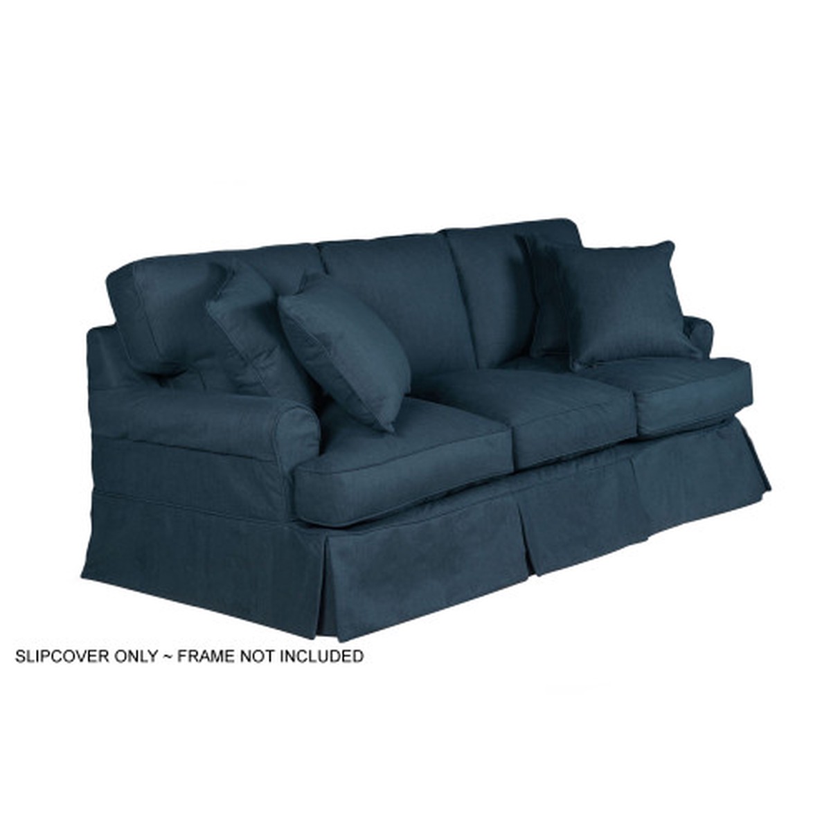 Sunset Trading Horizon T-Cushion Sofa Slipcover Performance Fabric Navy Blue