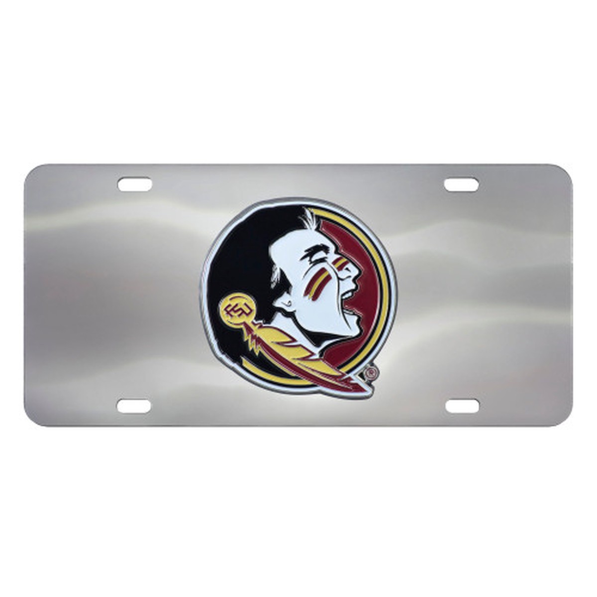 12″ Stainless Steel and Black NCAA Florida State Seminoles Rectangular License Plate