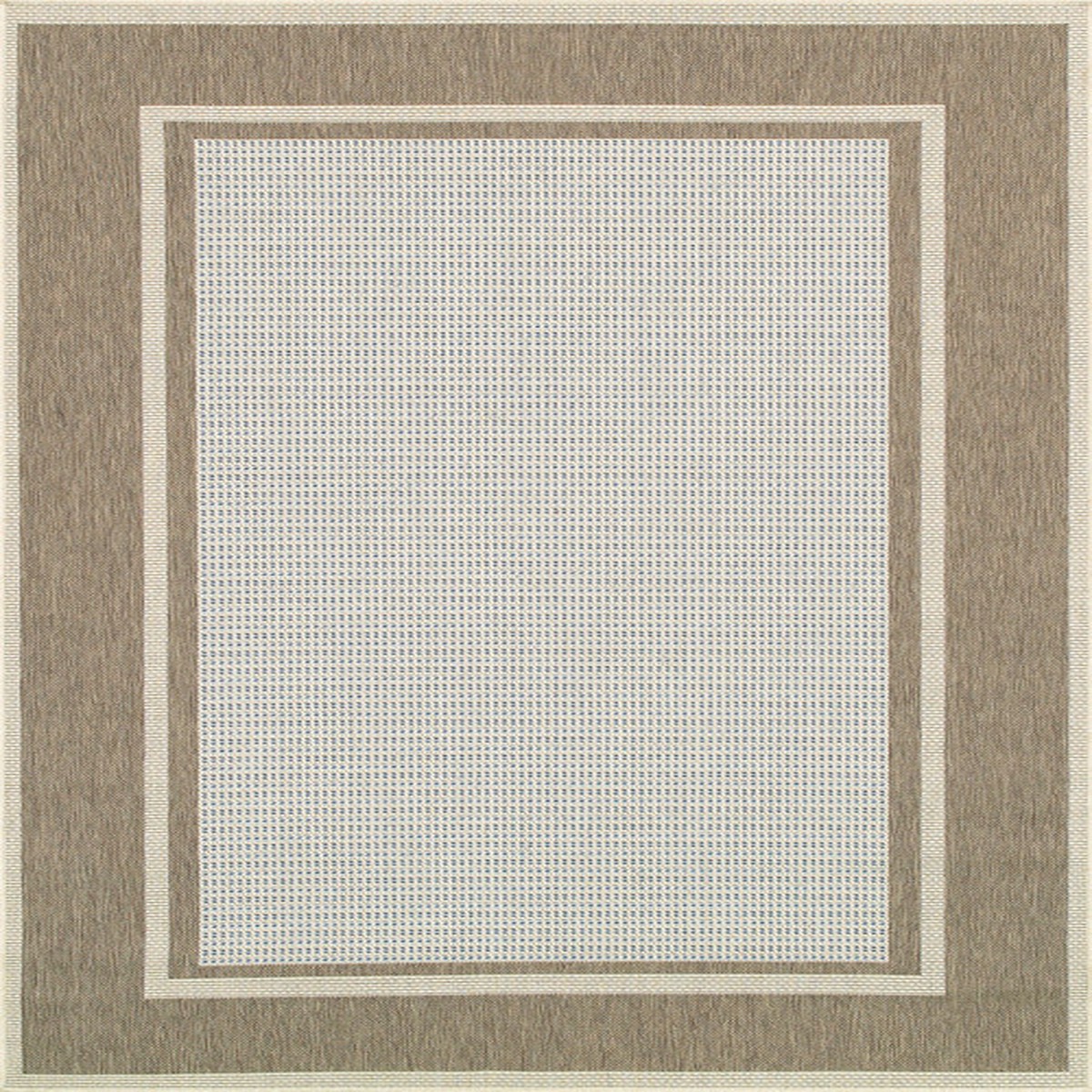 2.25′ x 11.75′ Beige and Blue Contemporary Rectangular Outdoor Area Throw Rug Runner