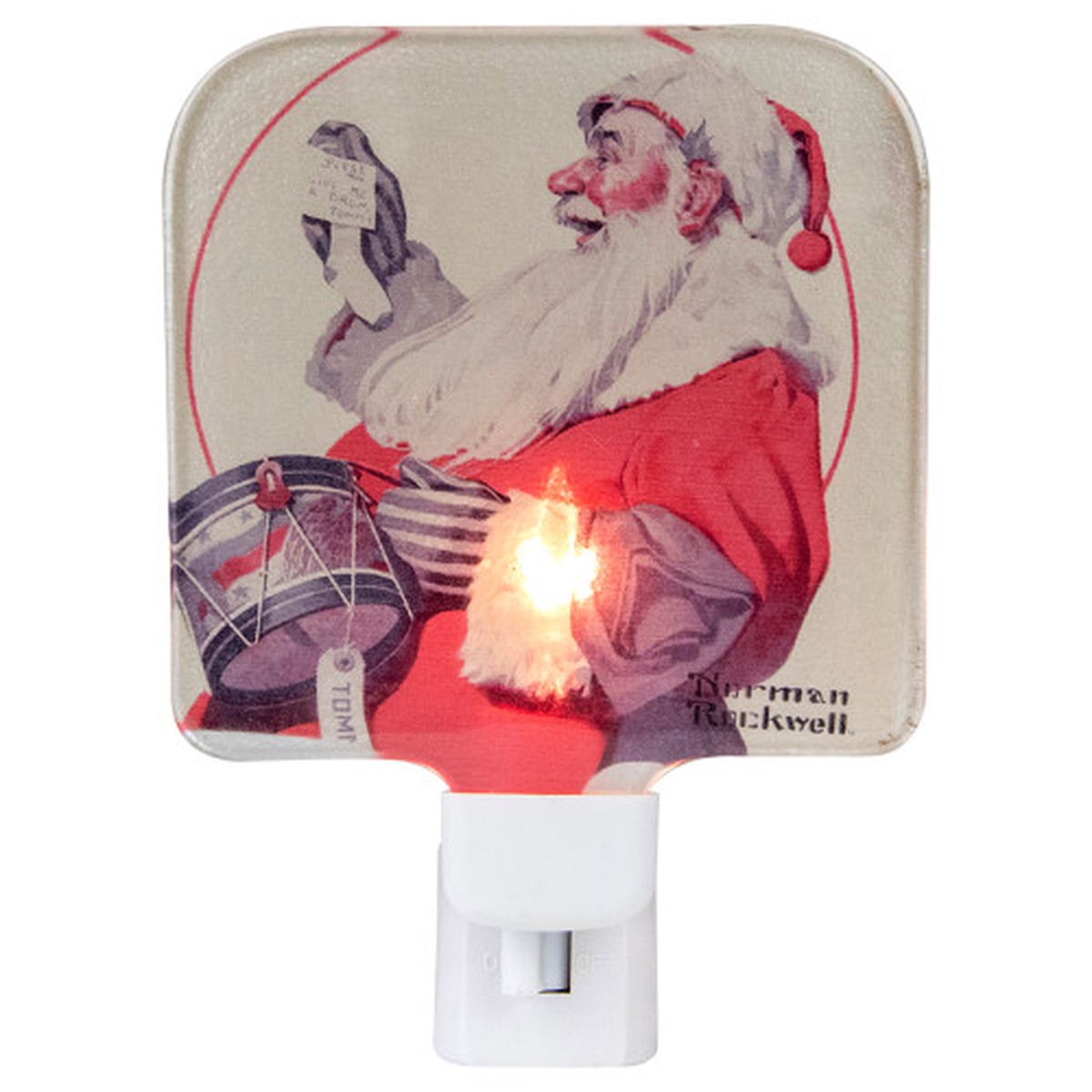 4" Norman Rockwell 'A Drum for Tommy' Glass Christmas Night Light