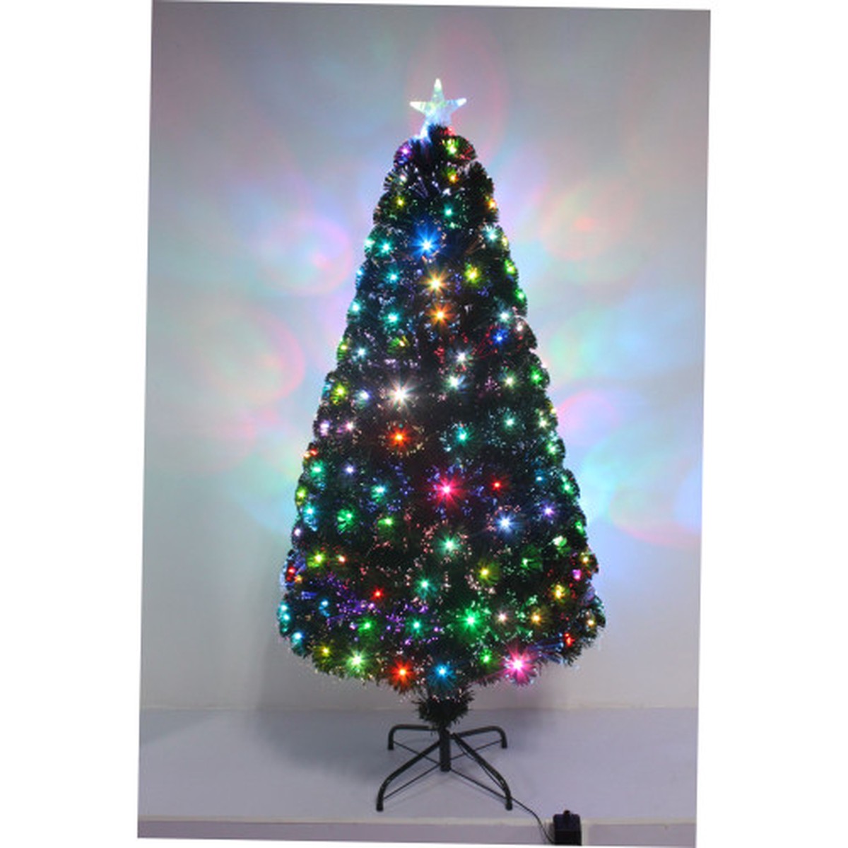 6' Pre-Lit Fiber Optic Artificial Christmas Tree with Star Tree Topper, LED Multicolor Lights