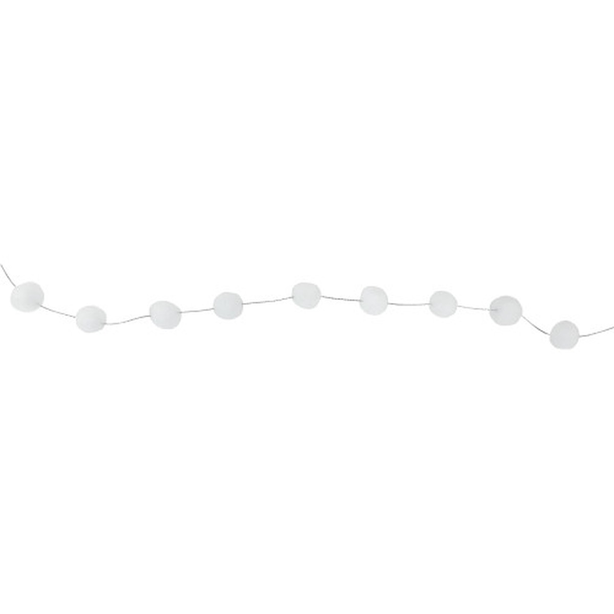 9' White Plush Snowball Christmas Garland