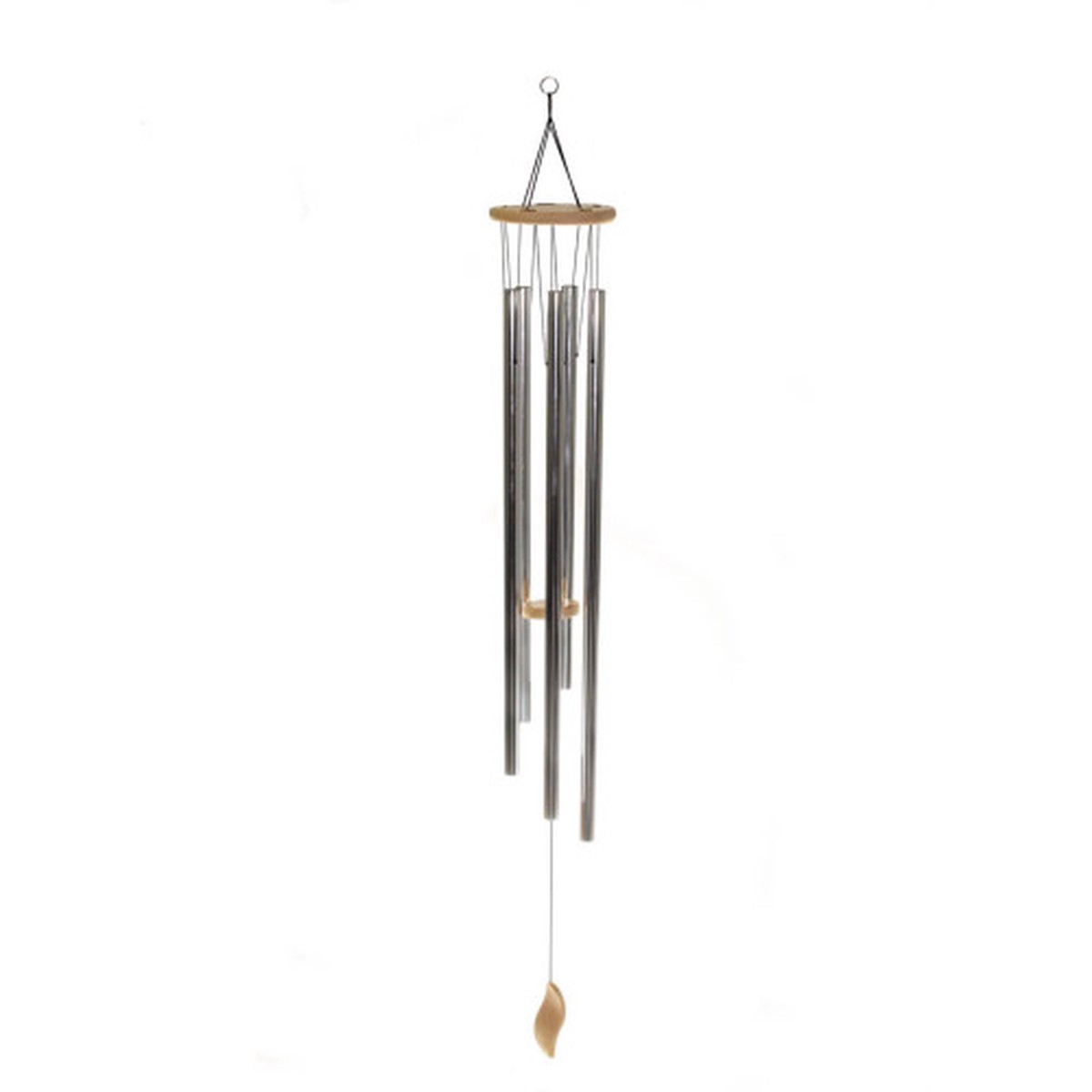 Grand Vista Aluminum Outdoor Wind Chime – 57″ – Silver and Brown