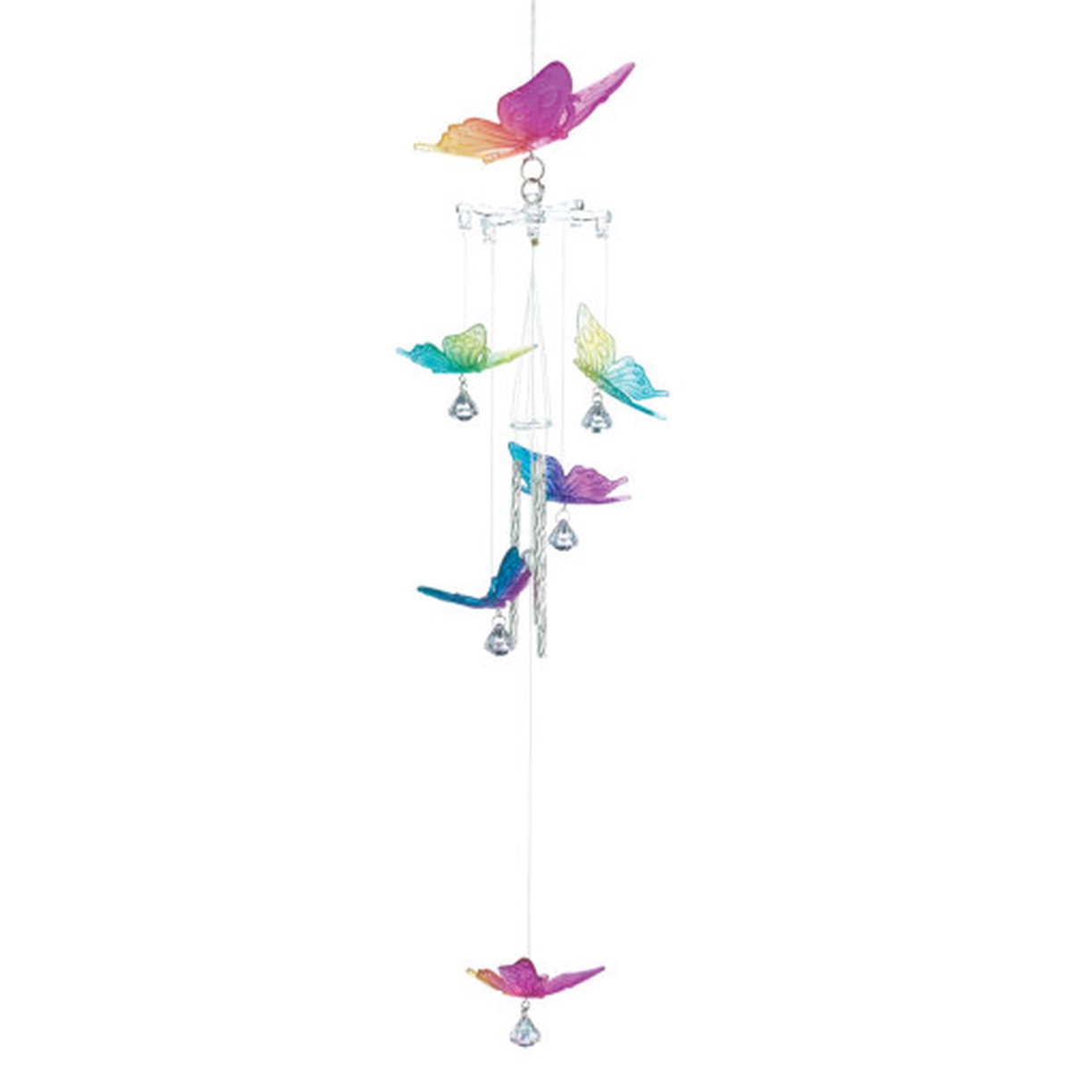 Rainbow Butterfly Outdoor Wind Chime – 22″ – Multi-Color
