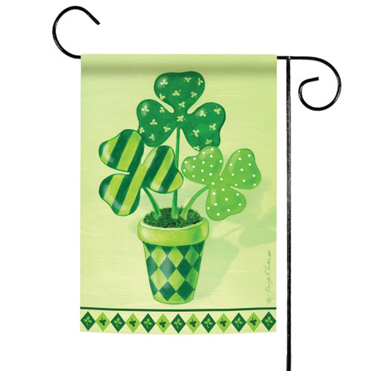 St. Patrick’s Day Clover Leaf In A Pot Outdoor Garden Flag 18″ x 12.5″