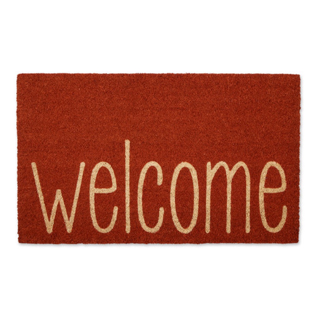 “Welcome” Rectangular Doormat – 18″ x 30″ – Red and Brown