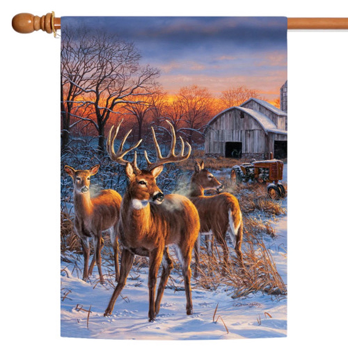 Winter Deer Glory Outdoor House Flag 40″ x 28″