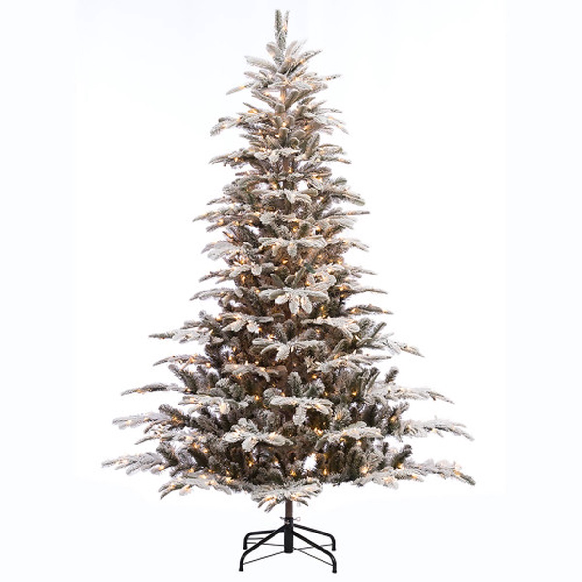 Pre-lit Full Flocked Aspen Fir Artificial Christmas Tree - 6.5 - Clear Lights