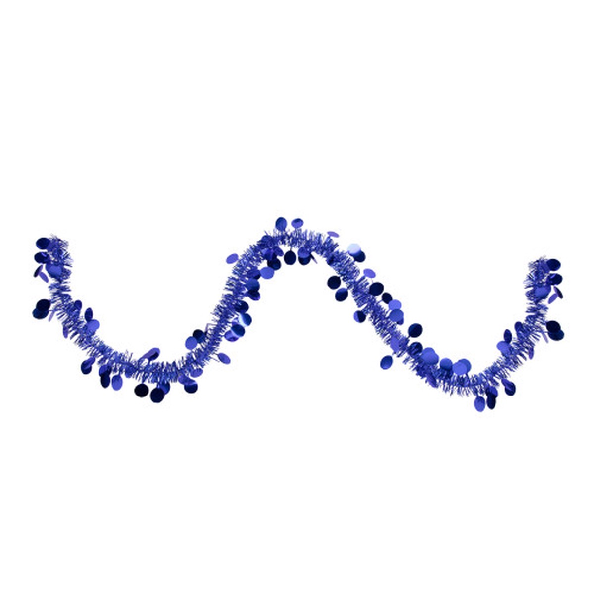 Tinsel and Polka Dot Commercial Christmas Garland - 50' x 1.5" - Lavish Blue - Unlit