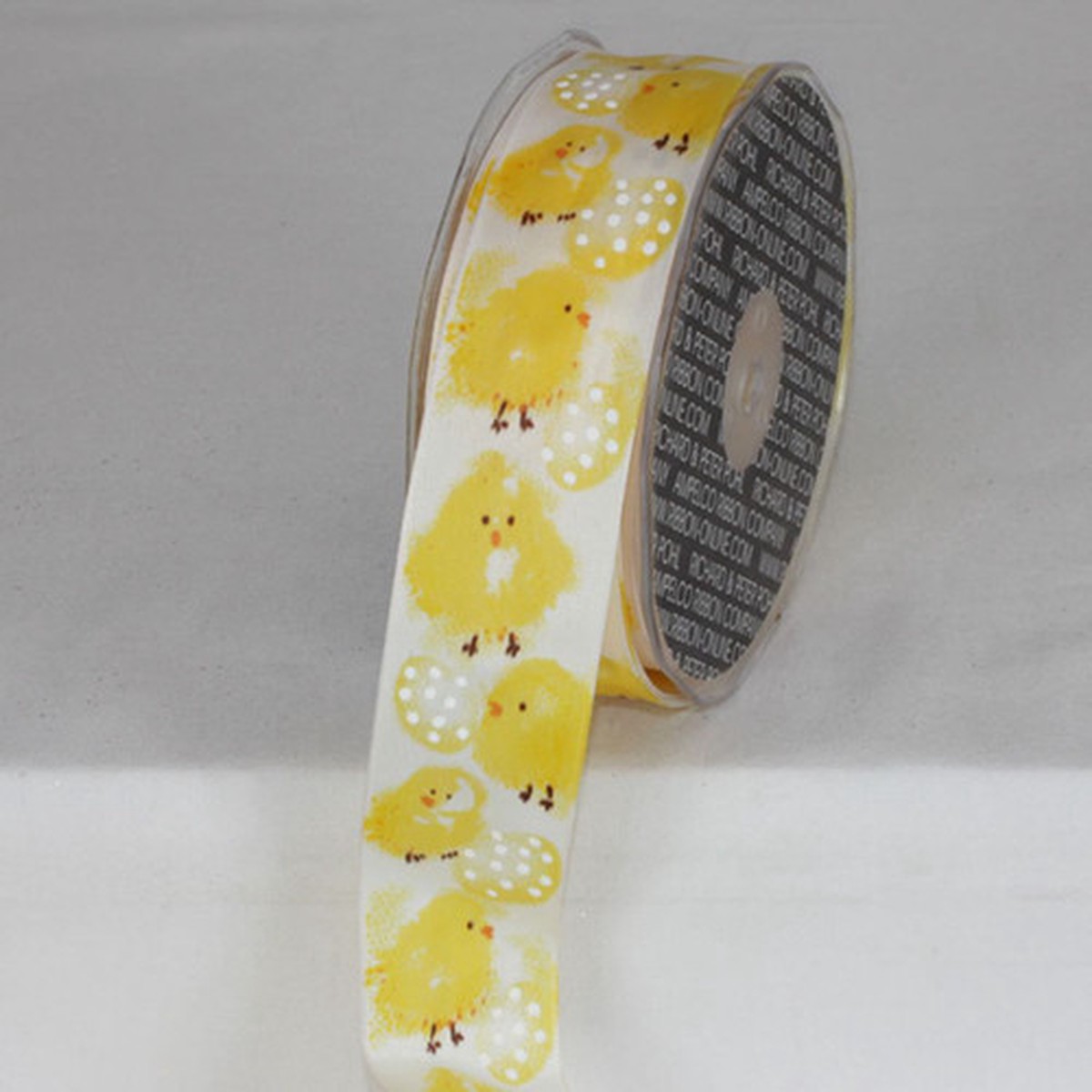 Yellow and White Chicks with Easter Egg Ribbed Wired Craft Ribbon 1.5″ x 27 Yards