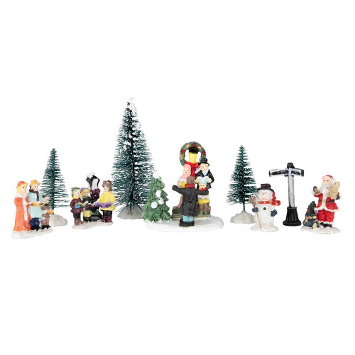 9-Piece Santa and His Carolers Christmas Village Display Set - 3.5"