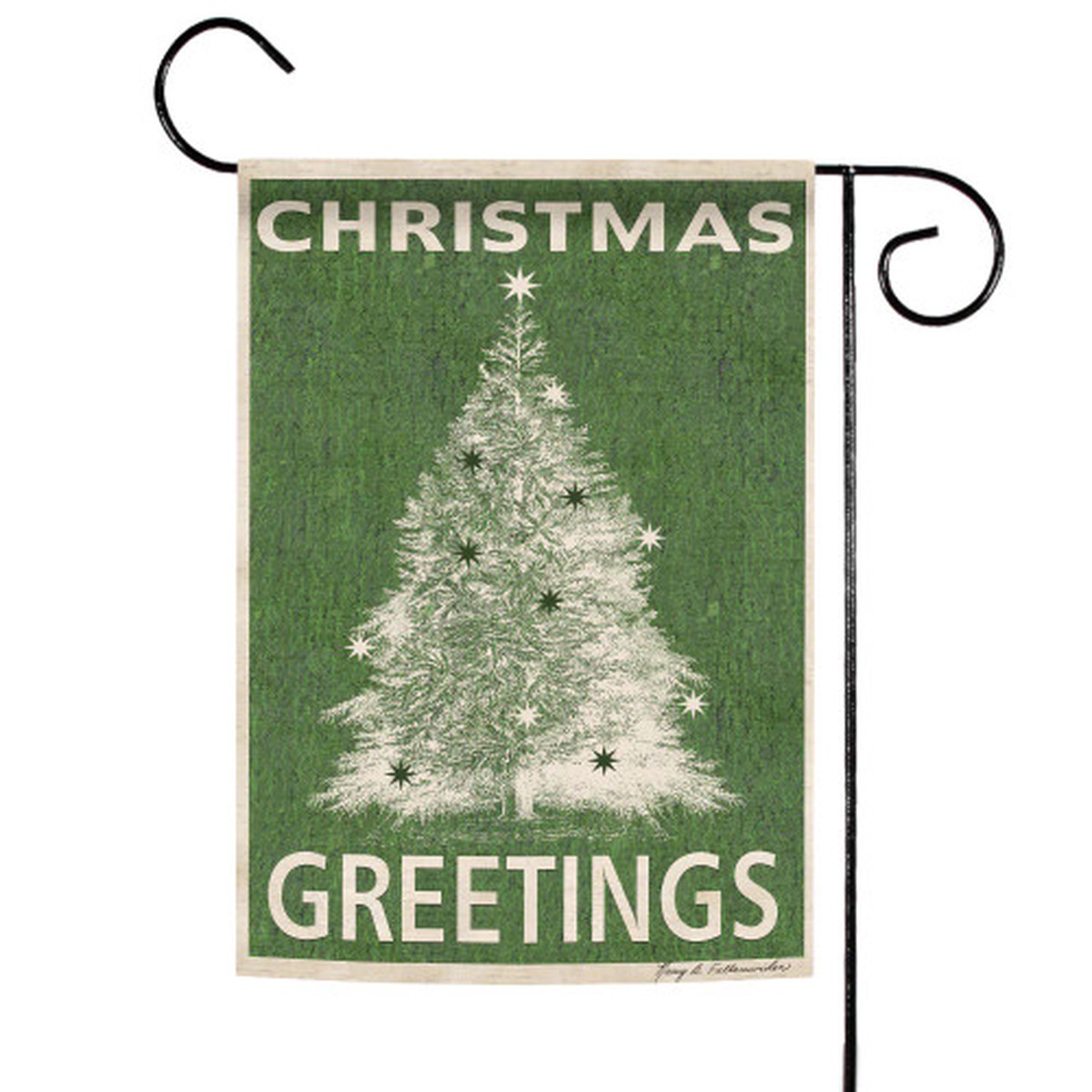 “Christmas Greetings” Outdoor Garden Flag 18″ x 12.5″