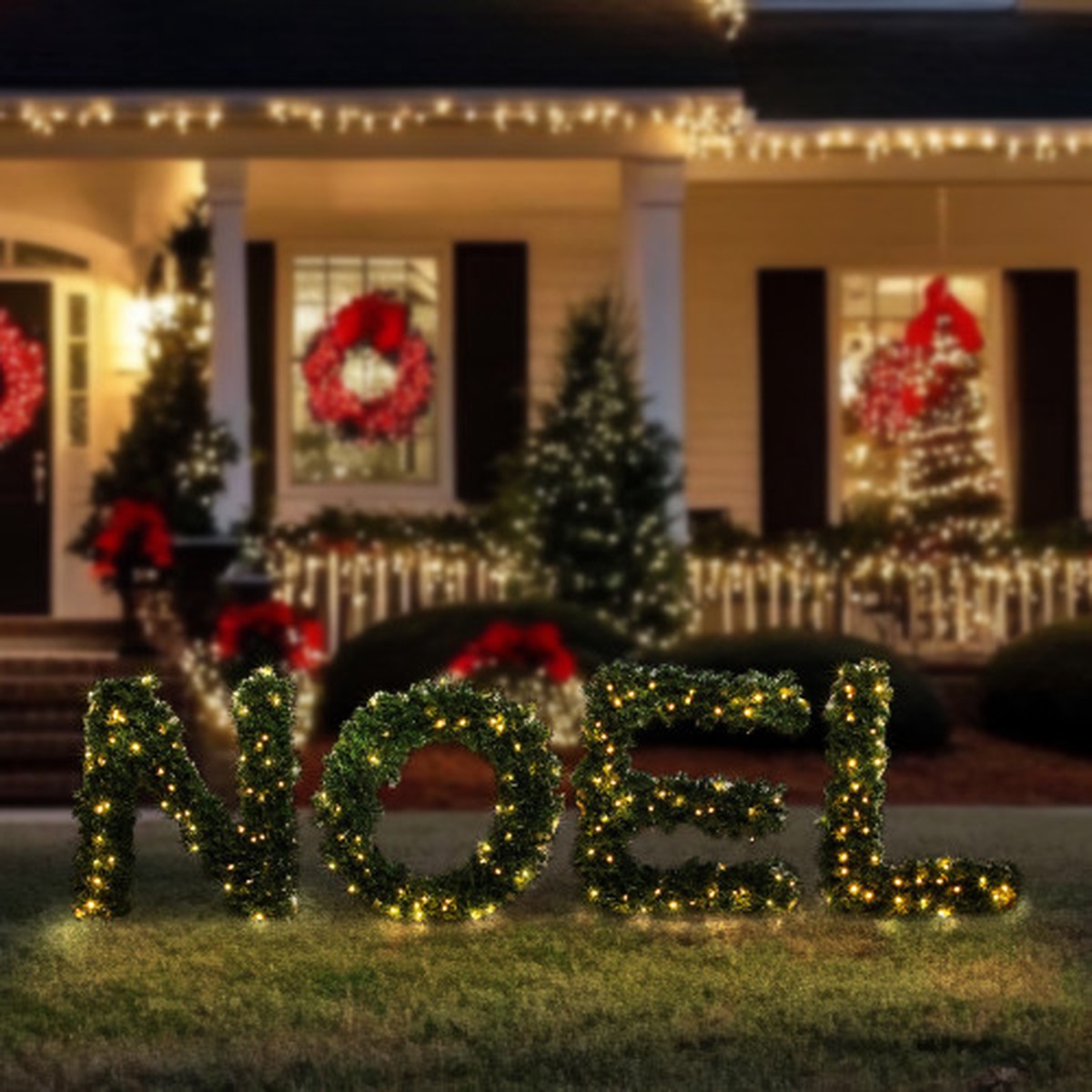Pre-Lit Noel Artificial Pine Christmas Yard Decoration – 5.5′