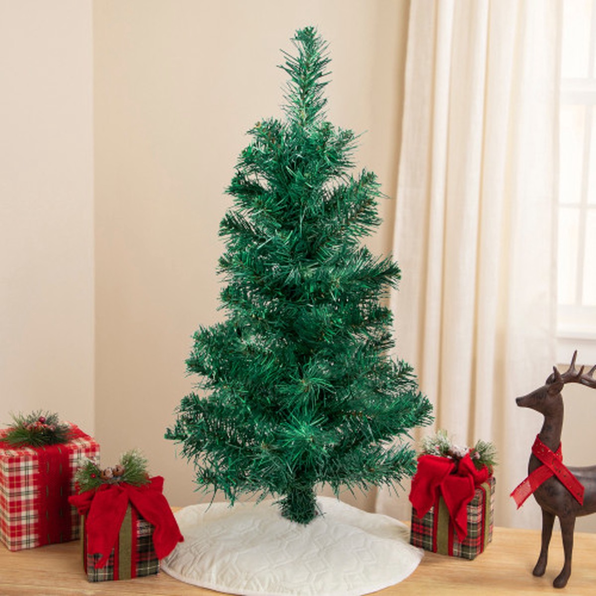 18″ Traditional Green Pine Artificial Christmas Tree, Unlit