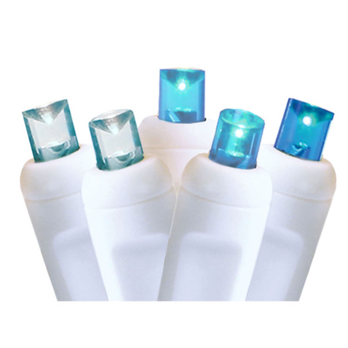 50 Turquoise Blue Glacier LED Wide Angle Christmas String Lights - 25.17 ft White Wire
