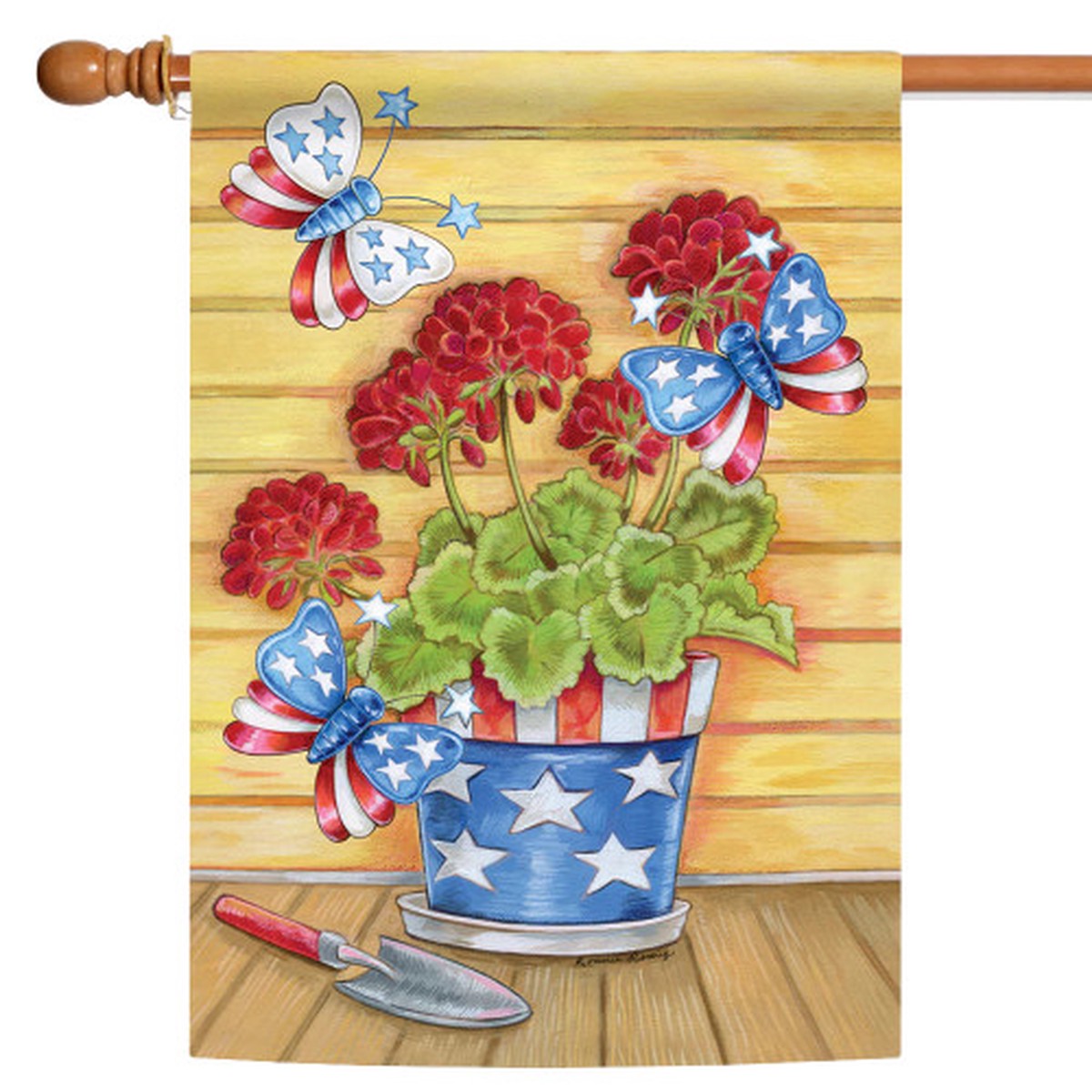 Stars and Stripes Butterflies Patriotic Outdoor Flag – 40″ x 28″