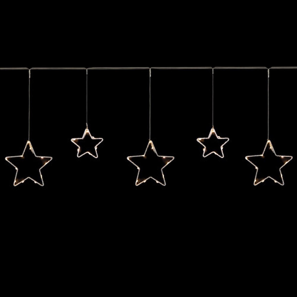 4' Pre-lit Battery Operated Hanging Stars Christmas Garland - Warm White LED Lights