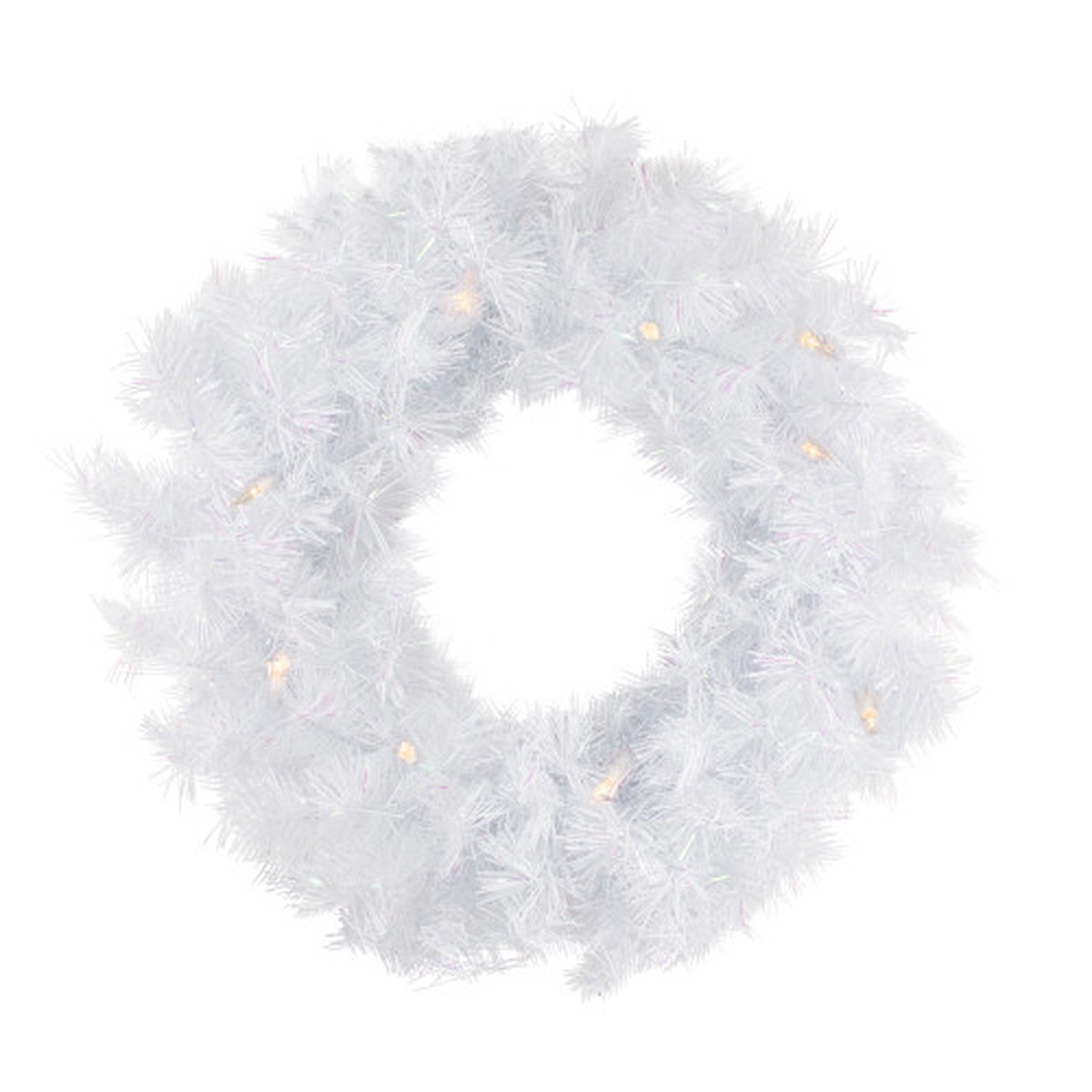 Pre-Lit White Alaskan Pine Artificial Christmas Wreath - 48" - Warm White LED Lights