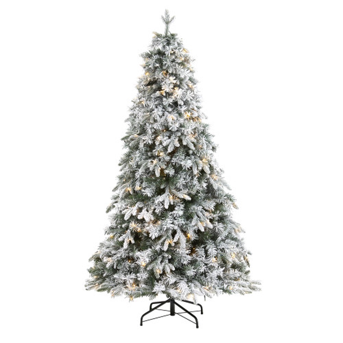 5′ Pre-Lit Flocked Vermont Pine Artificial Christmas Tree, Warm Clear LED Lights
