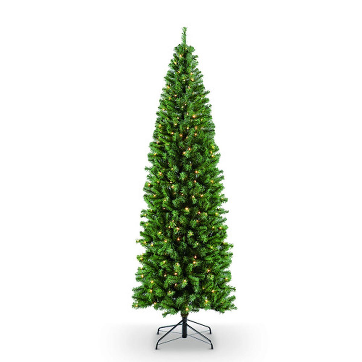 Pre-Lit Artificial Pencil Northern Fir Christmas Tree – 6.5′ – Clear Lights