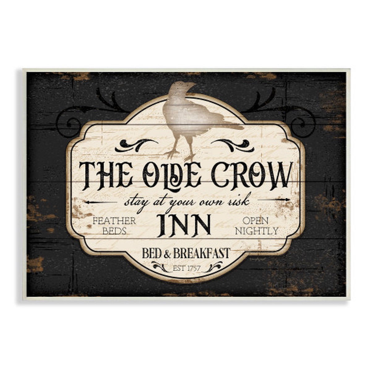 “The Olde Crow Inn” Halloween Wall Sign, 13″ x 19″