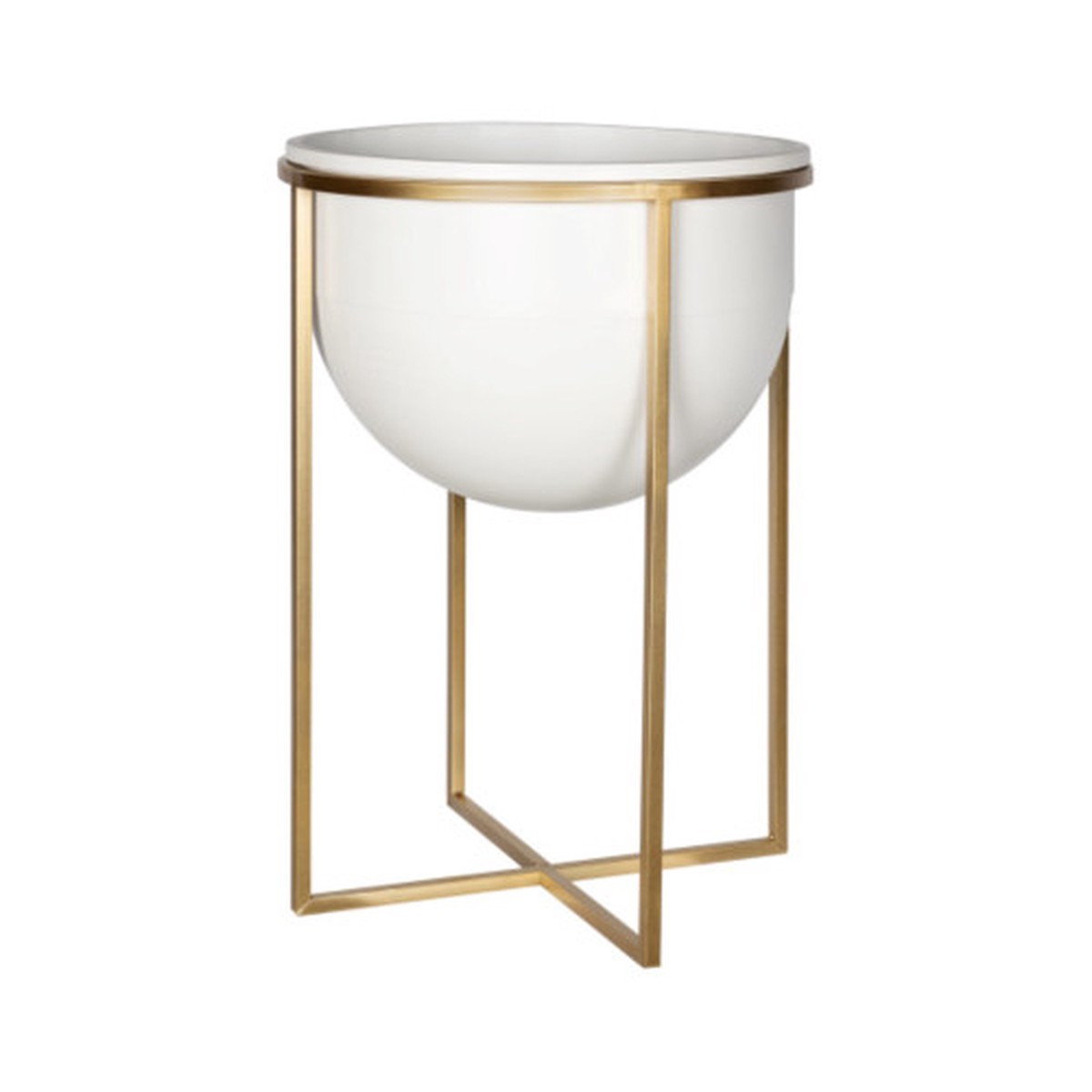 White and Gold Modern Plant Stand 18.75″