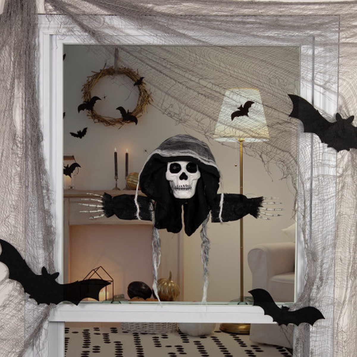 10″ Spooky Skeleton 3-D Halloween Window Decoration